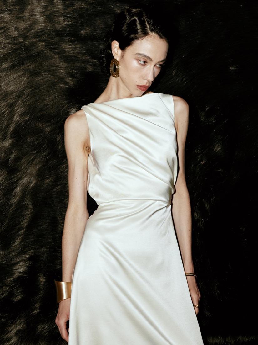 A backless satin gown at Lichée Bridal, Bay Area — detail 3 of 6