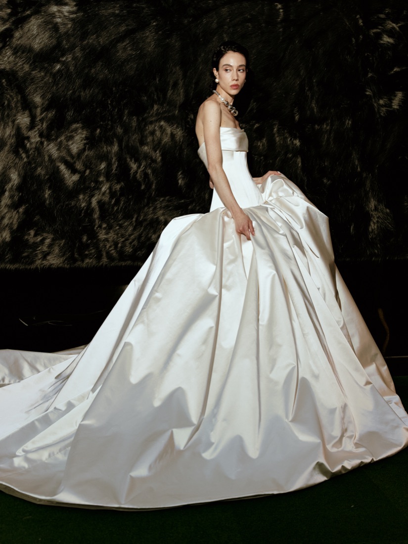 A satin ballgown at Lichée Bridal, Bay Area — detail 2 of 6