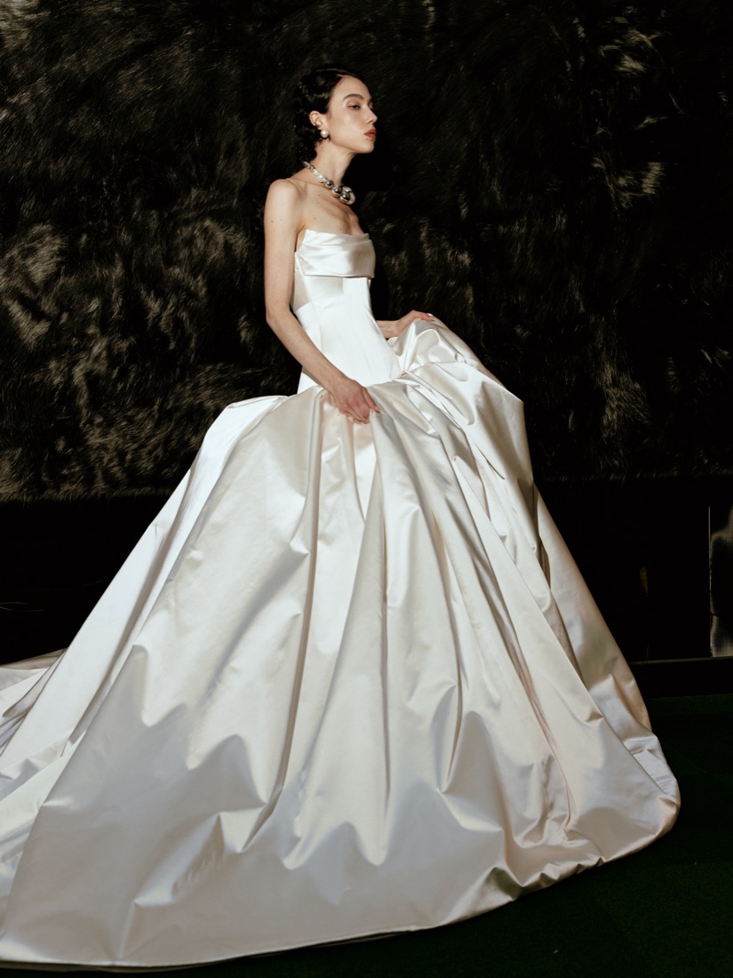 A satin ballgown at Lichée Bridal, Bay Area — detail 3 of 6