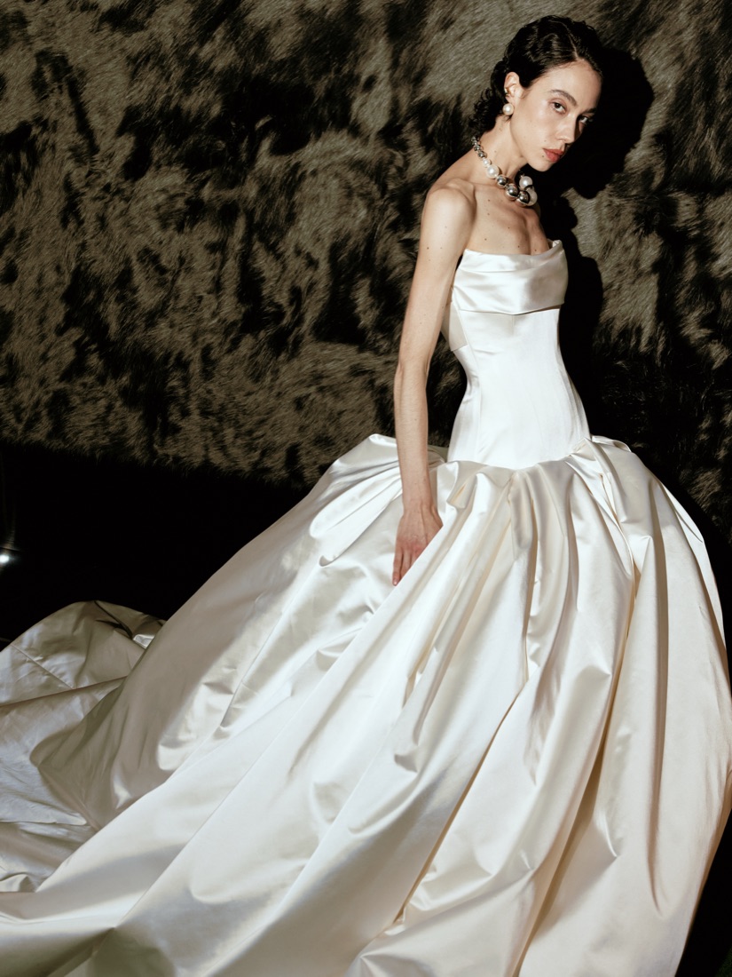 A satin ballgown at Lichée Bridal, Bay Area — detail 4 of 6