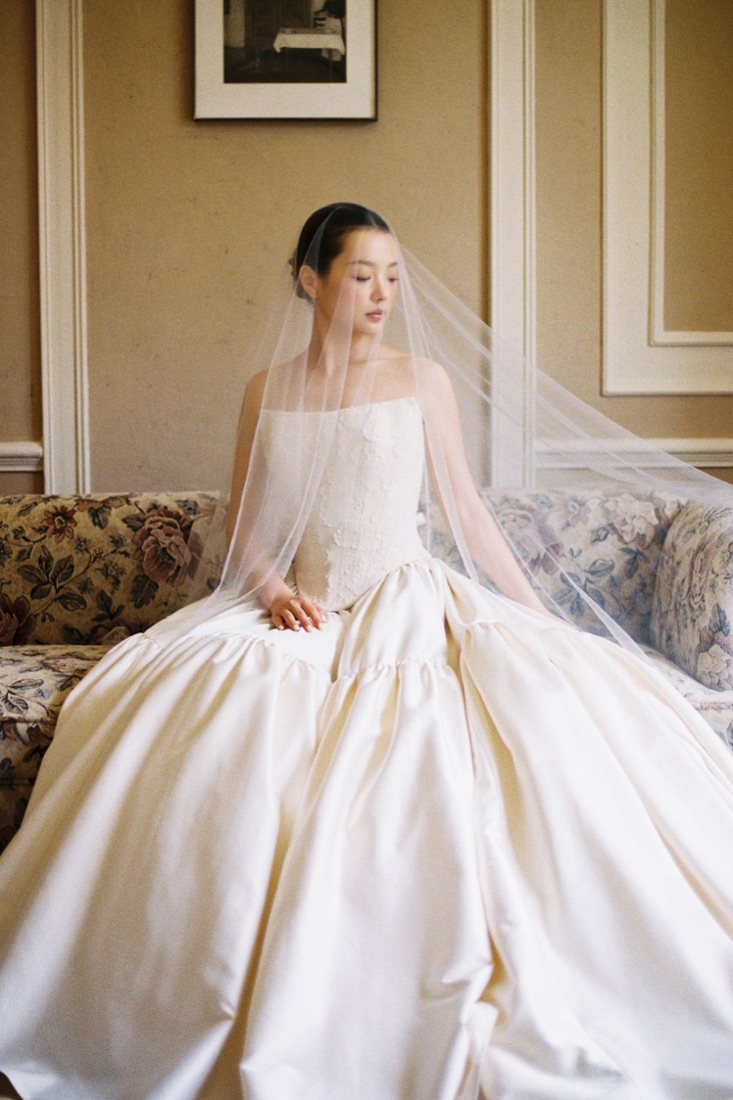 A classic satin gown at Lichée Bridal, Bay Area — detail 6 of 6