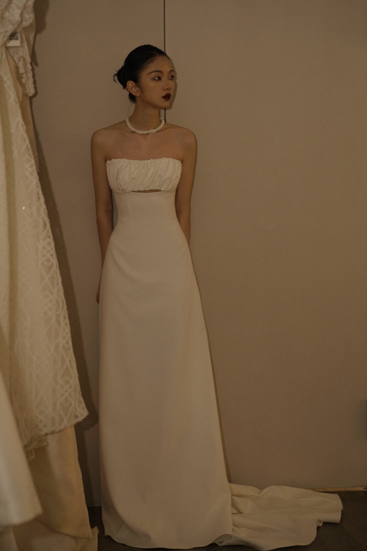 The Midnight in Paris column gown at Lichée Bridal, Bay Area — detail 2 of 6