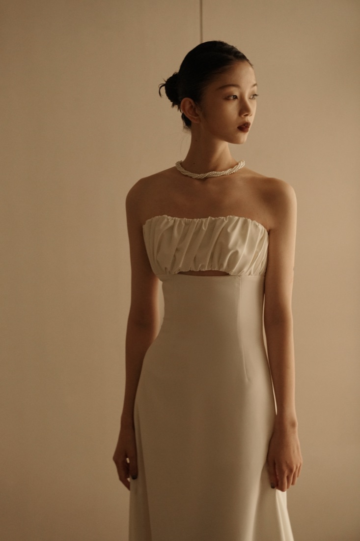 The Midnight in Paris column gown at Lichée Bridal, Bay Area — detail 3 of 6