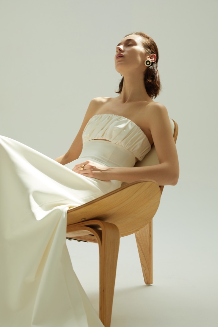 The Midnight in Paris column gown at Lichée Bridal, Bay Area — detail 5 of 6