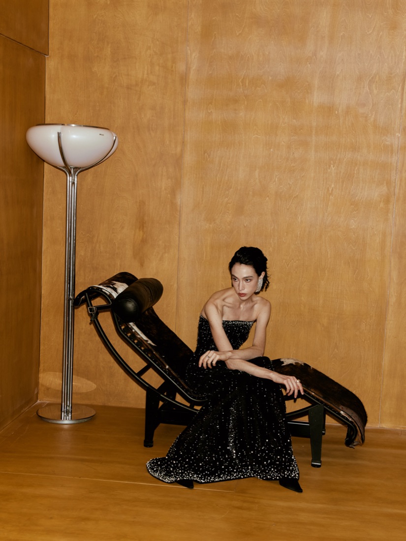 A black evening gown at Lichée Bridal, Bay Area — detail 4 of 6