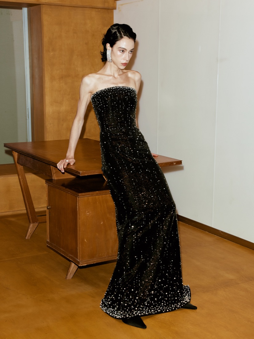 A black evening gown at Lichée Bridal, Bay Area — detail 5 of 6