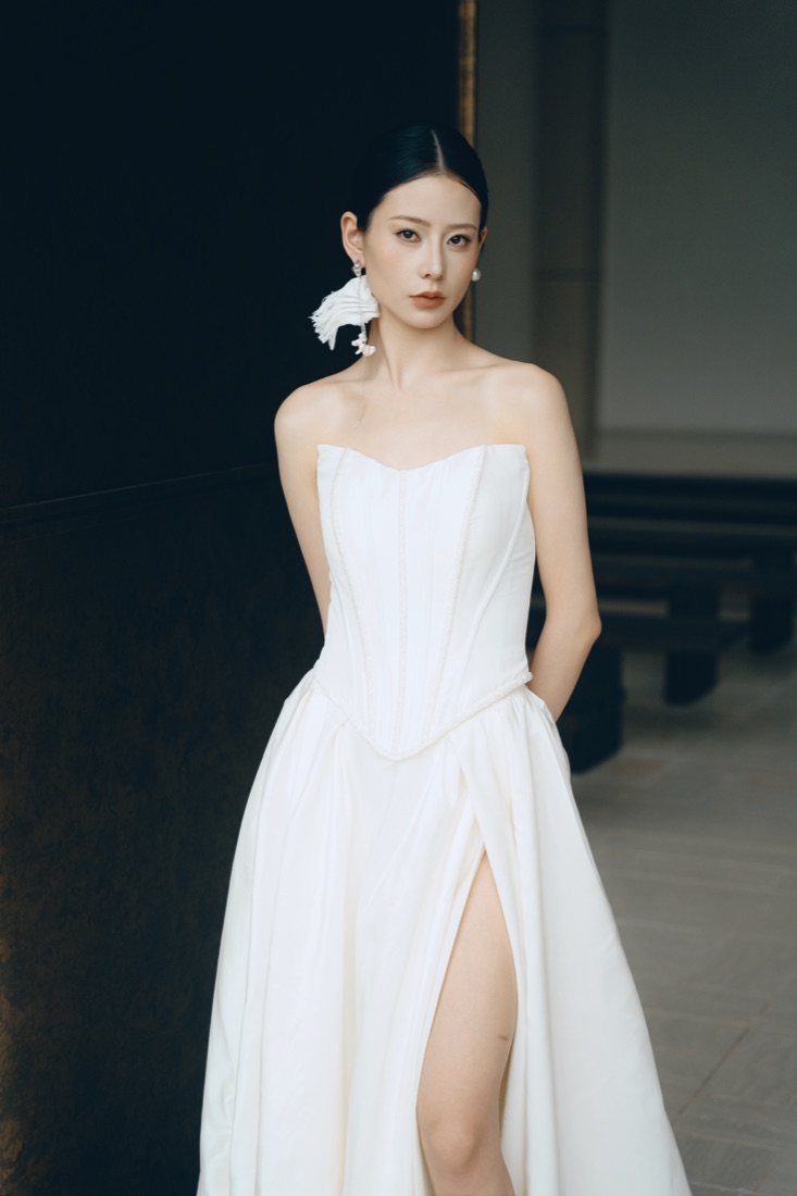 A corseted gown at Lichée Bridal, Bay Area — detail 4 of 6