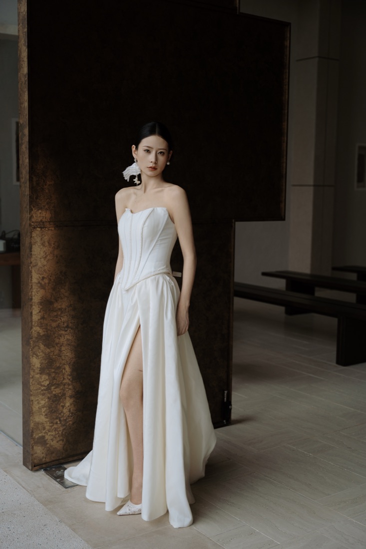 A corseted gown at Lichée Bridal, Bay Area — detail 5 of 6